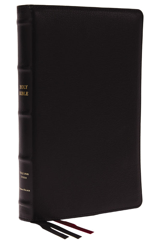 KJV Thinline Bible/Large Print (Comfort Print)-Black Premium Goatskin Leather