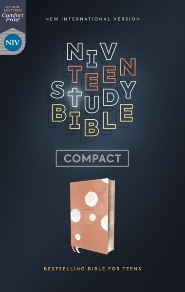 NIV Teen Study Bible/Compact (Comfort Print)-Peach Leathersoft