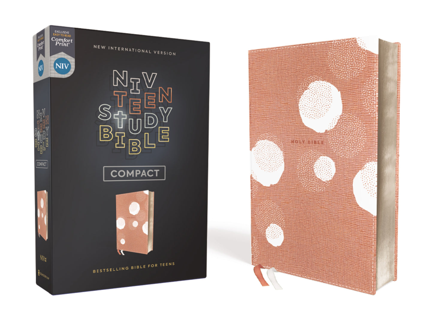 NIV Teen Study Bible/Compact (Comfort Print)-Peach Leathersoft
