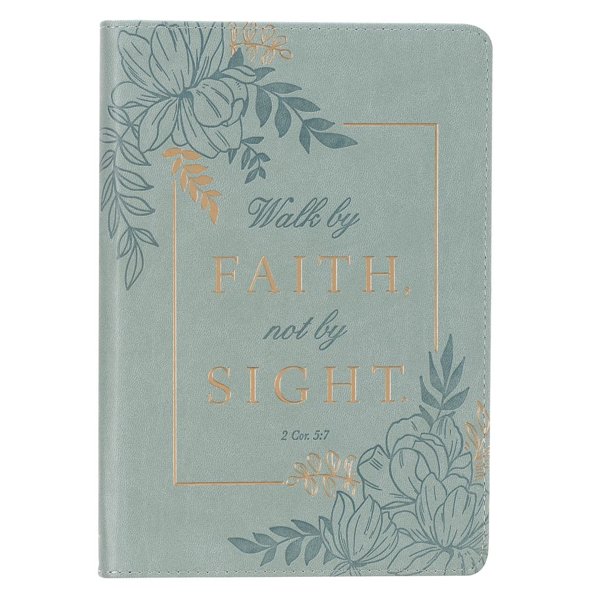 Journal w/Zip Faux Leather-Walk by Faith 2 Cor. 5:7