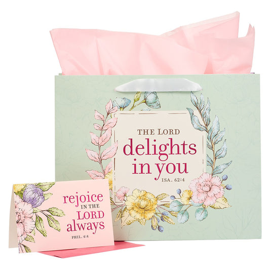 Gift Bag with Card-Large Landscape-The Lord Delights Isaiah 62:4