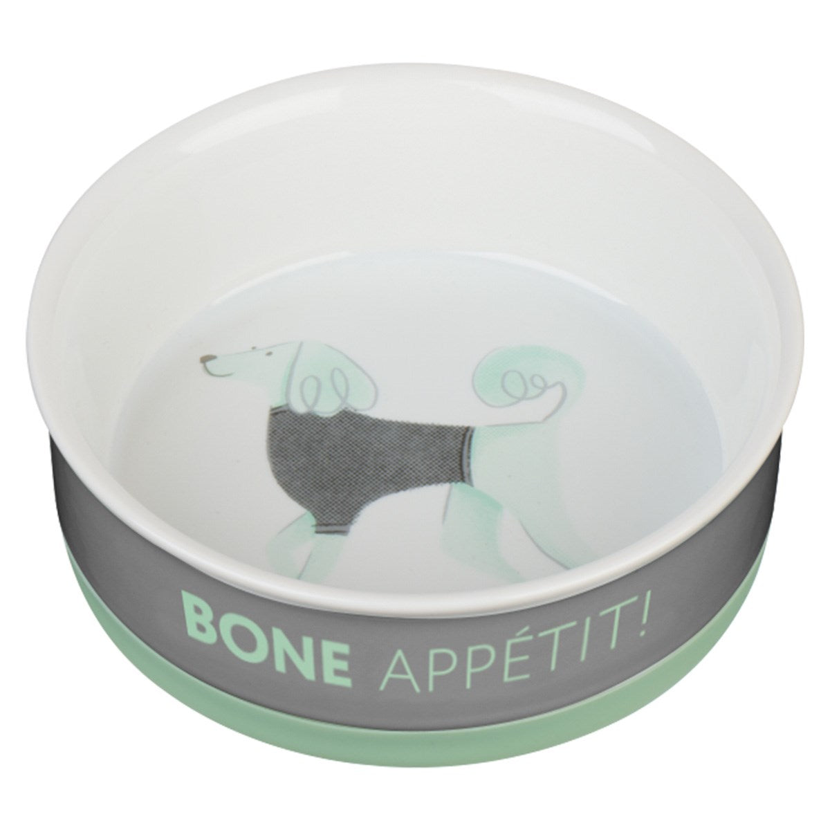 Pet Bowl-Bone Appetit!-Small-Gray