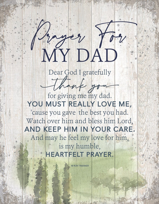 Wall Plaque-Timberland Art-Prayer For My Dad (11.75" x 15")