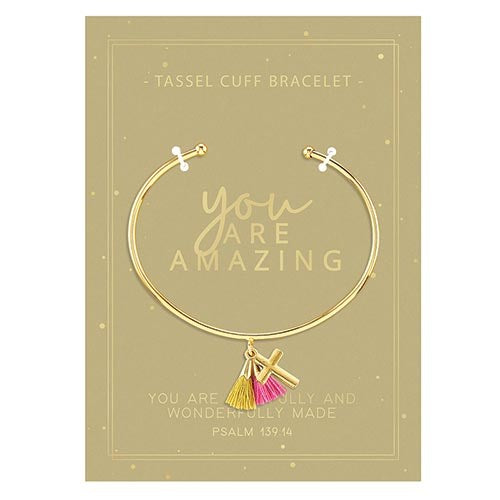 Tassel Cuff Bracelet-You Are Amazing-Carded