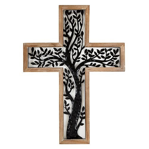 Wall Cross-Metal Tree (15"H)