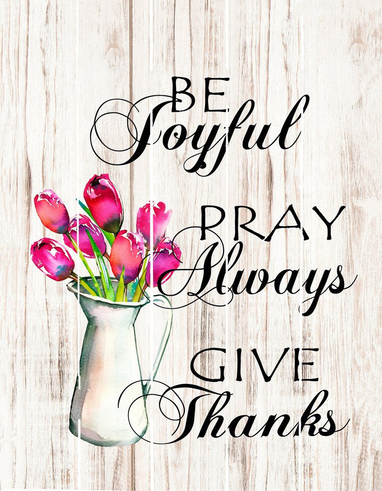 Rustic Pallet Art-Be Joyful-White (9 x 12)