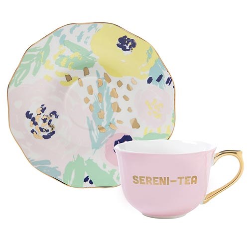 Tea Cup & Saucer Set-Sereni-Tea (5 Oz)