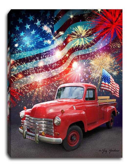 Mini Canvas-Fireworks-LED Tabletop w/Timer (8" x 6")