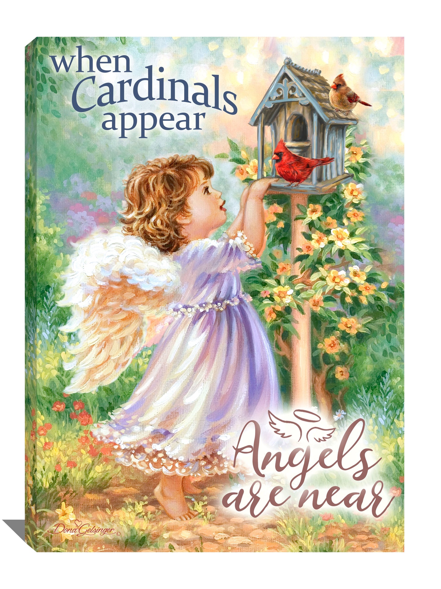 Frameless Canvas-When cardinals Appear Angels Are Near (10 x 14)