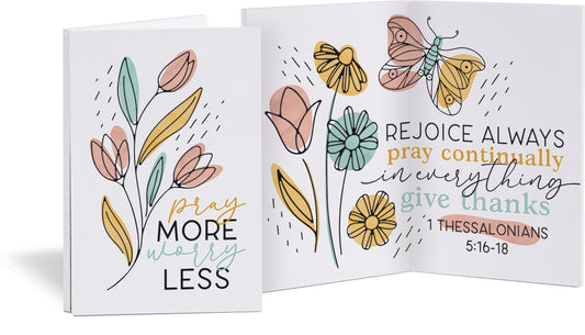 Keepsake Card-Pray More Worry Less (8" x 6")