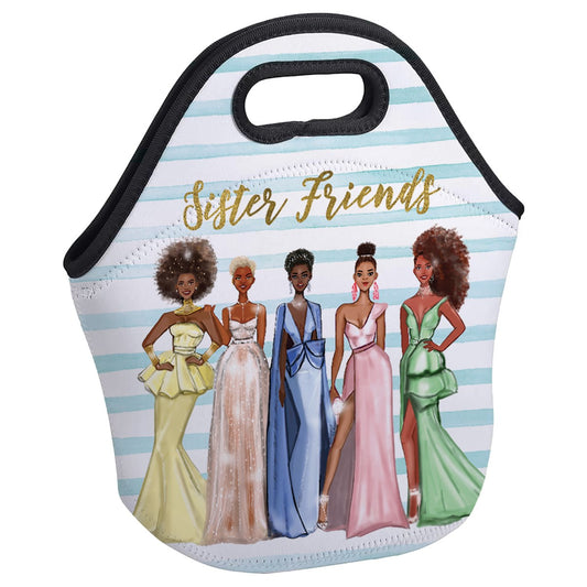Insulated Lunch Bag-Sister Friends (11.5"W x 12"H x 6.75"D)