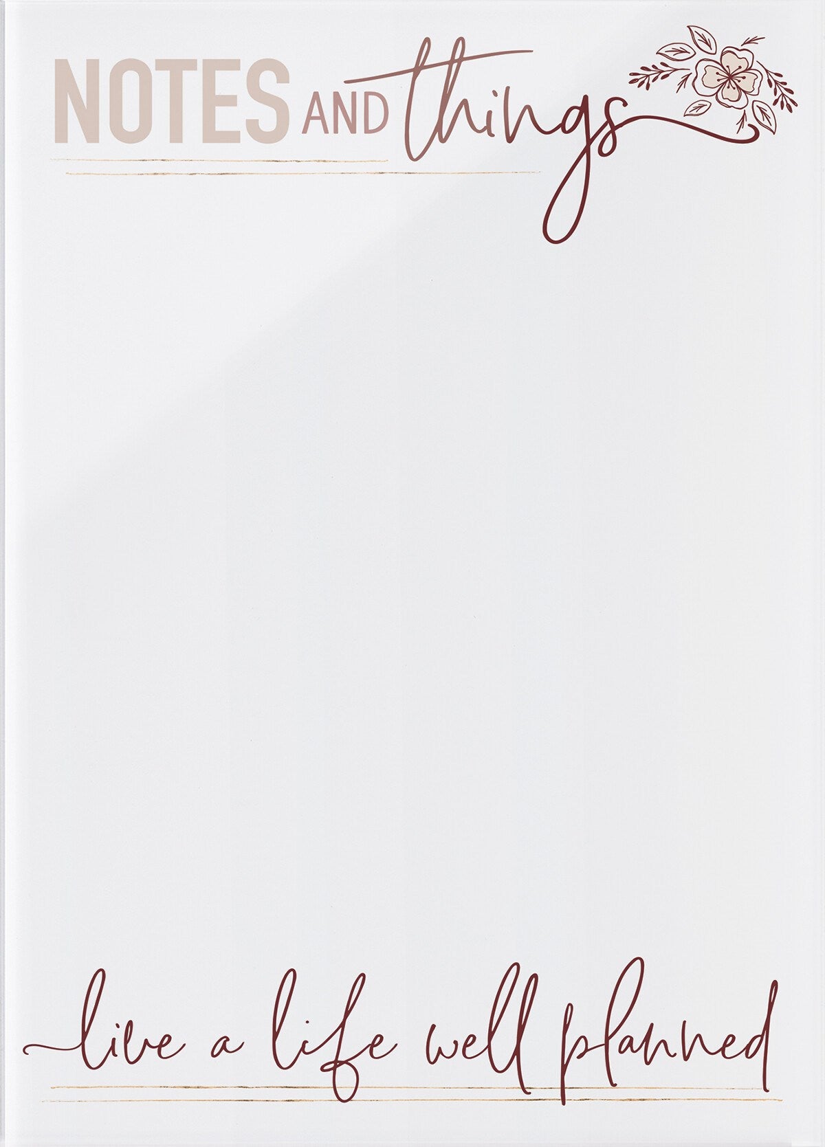 Marker Board-Notes & Things-Live A Life Well Planned (Dry-Erase) (11 x 15.5)
