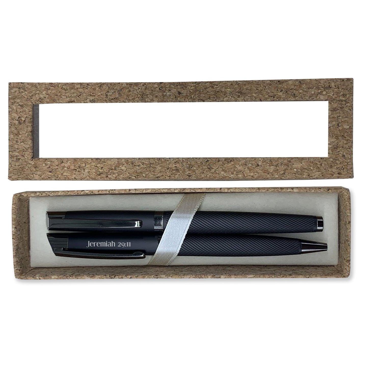 Pen Set-Matte Black Gel/Blue Ballpoint (Jeremiah 29:11) (Set Of 2)
