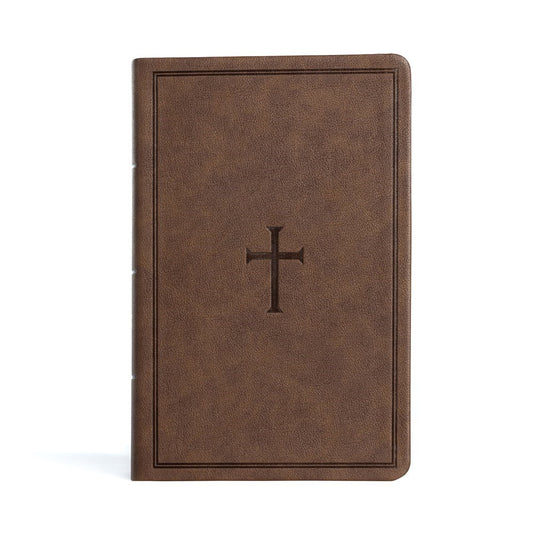 CSB Large Print Personal Size Reference Bible-Brown LeatherTouch
