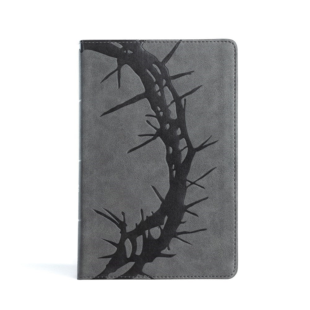 CSB Large Print Personal Size Reference Bible-Charcoal LeatherTouch Indexed