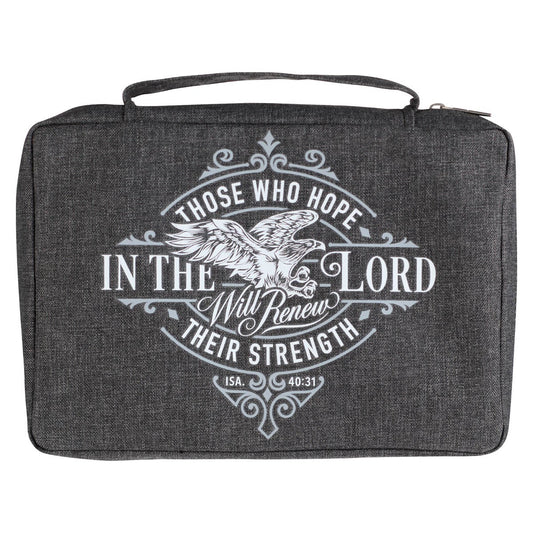 Bible Cover-Value-Hope In The Lord Isaiah 40:31-Gray-LRG