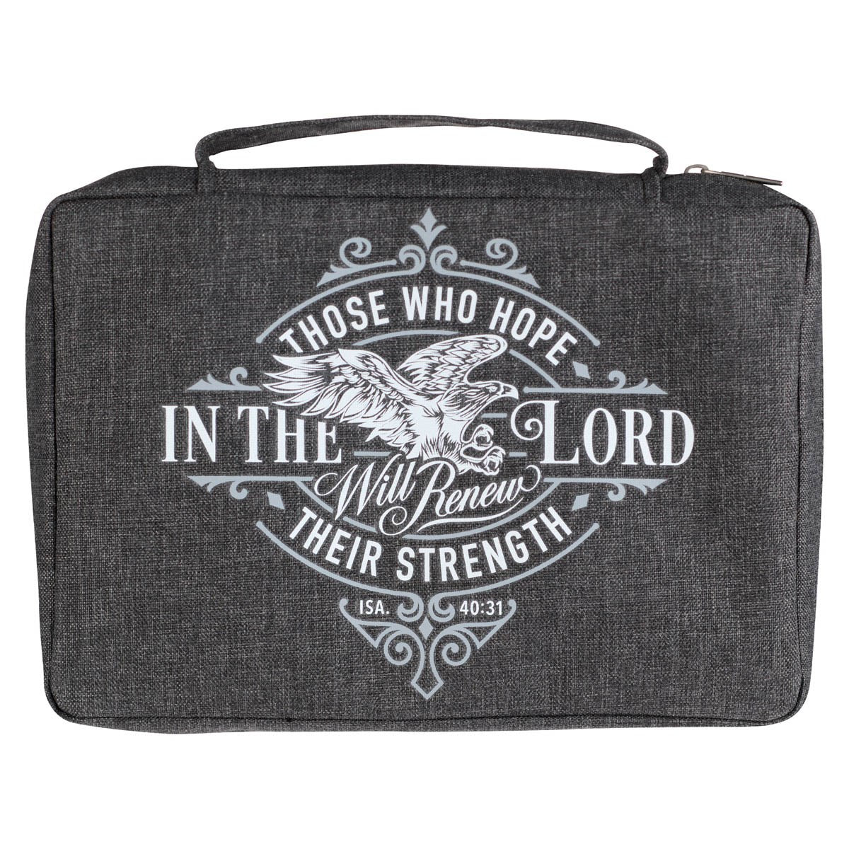 Bible Cover-Value-Hope In The Lord Isaiah 40:31-Gray-MED