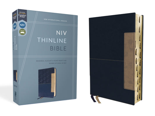 NIV Thinline Bible (Comfort Print)-Blue Leathersoft Indexed