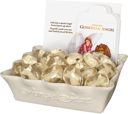 Display-Stone-Guardian Angel Assortment w/Ceramic Display & Gift Envelopes (36 Pieces)