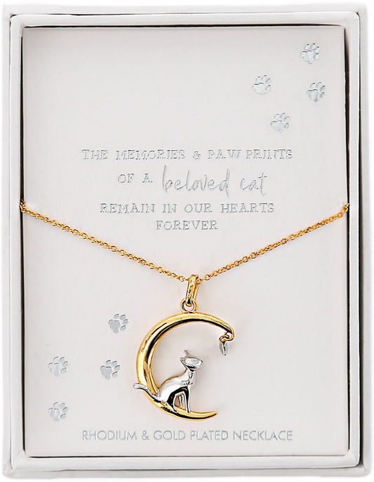 Necklace-Beloved Cat w/18K Gold Plating (16.5"-18.5")