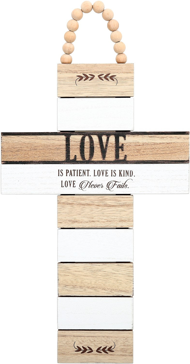 Cross Plaque-Love Is Patient... (9.75" x 18")