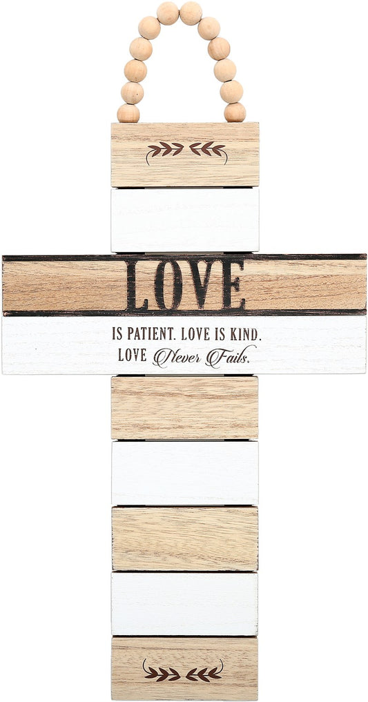 Cross Plaque-Love Is Patient... (9.75" x 18")