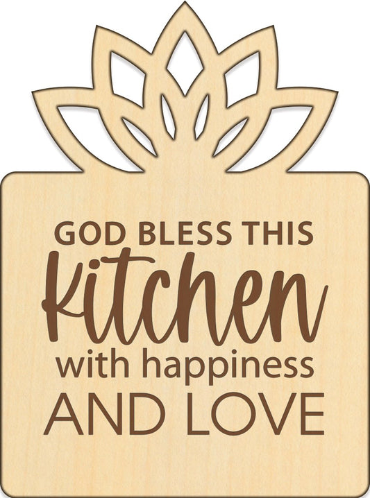 Magnet-Wood Workz-God Bless This Kitchen (3" x 4")
