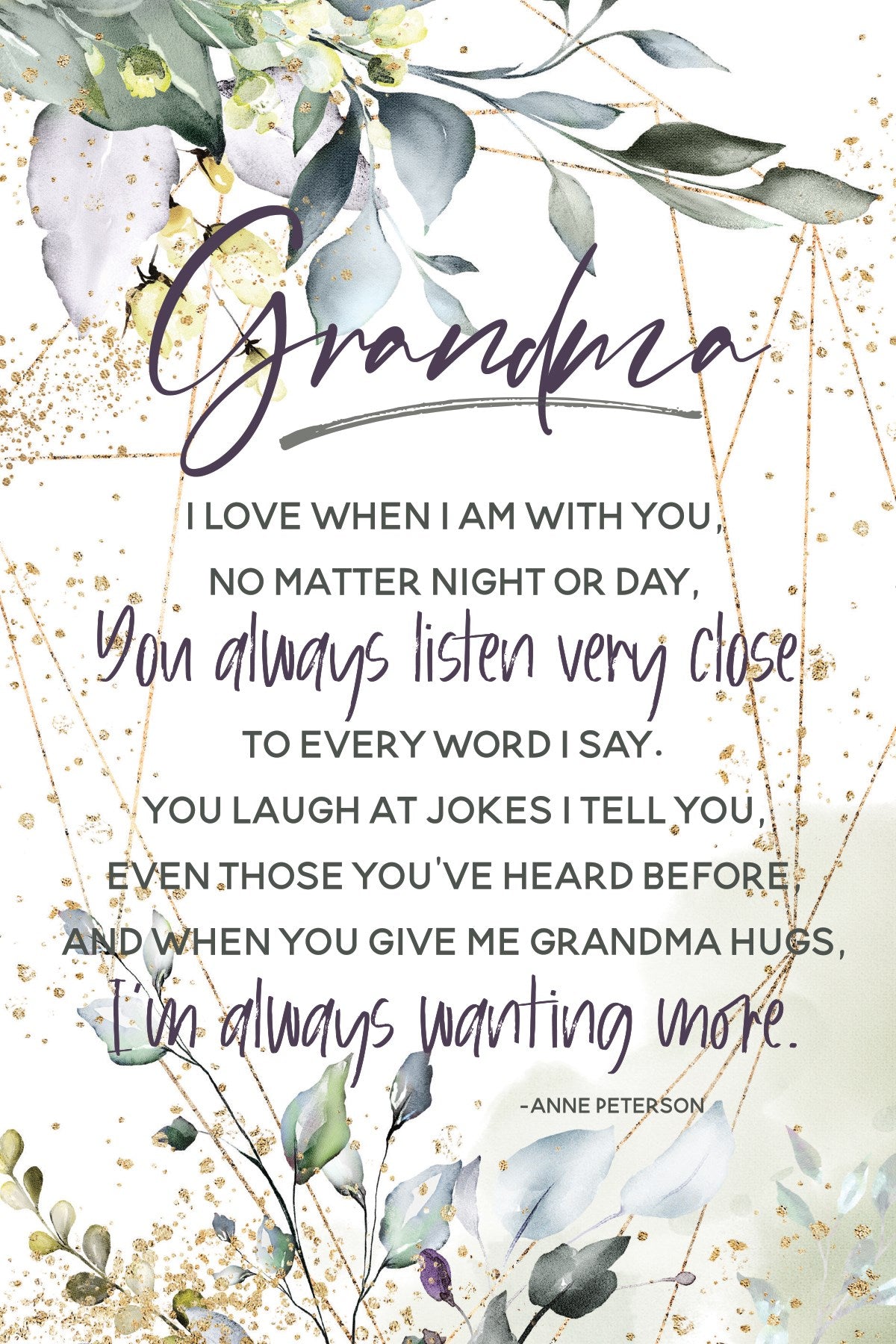 Plaque-Heaven Sent-Grandma I Love When (6 x 9)
