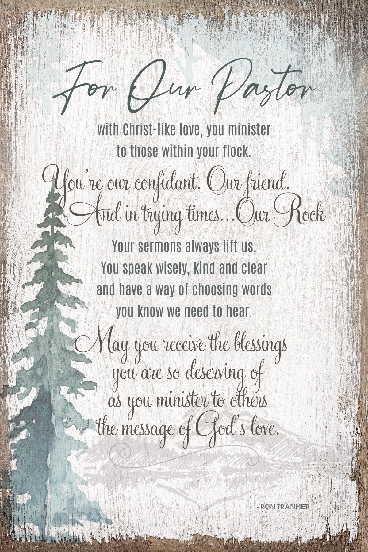 Plaque-Timeless Sentiments-For Our Pastor (6 x 9)