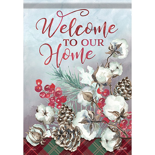 Flag-Garden-Dura Soft-Cotton Boll Christmas (12.5" x 18")