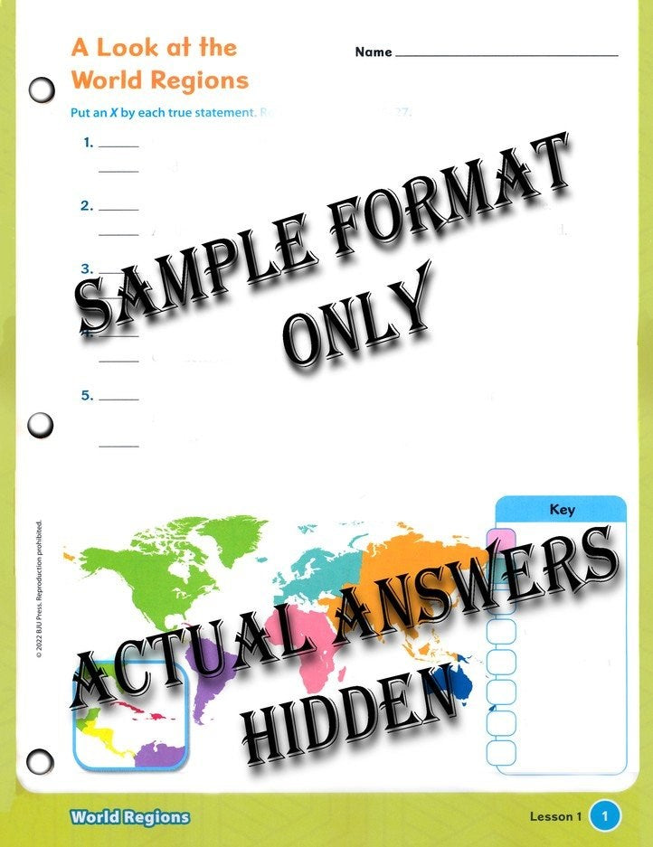 Heritage Studies 3 Student Activities Manual: World Regions (4th Edition)