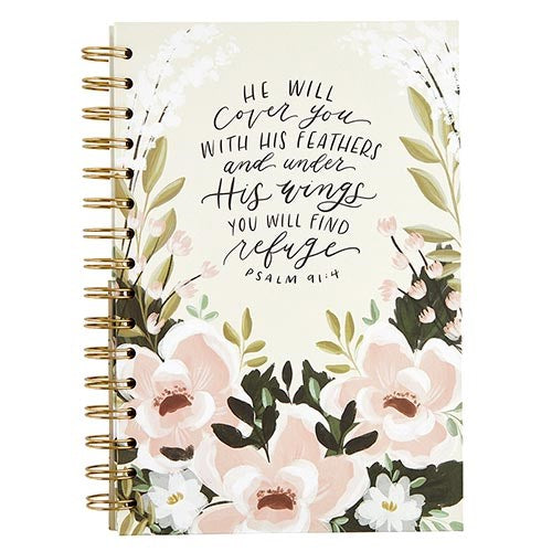 Grid Dot Journal-He Will Cover You (5.75" x 8.5")