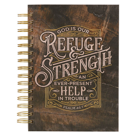 Journal-Wirebound-God Is Our Refuge and Strength Psalm 46:1-Brown