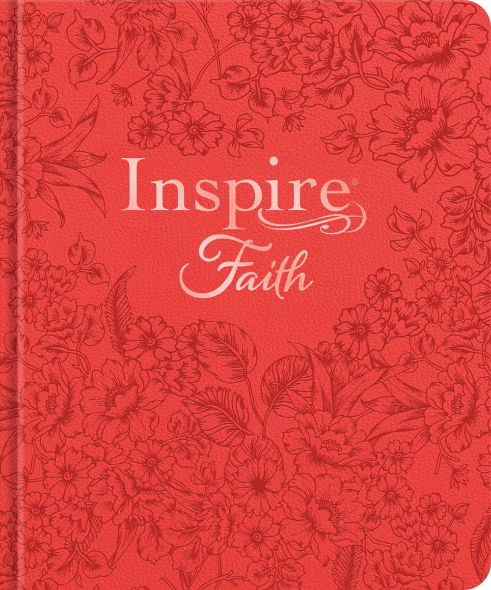 NLT Inspire Faith Bible  Filament Enabled-Coral Blooms Hardcover LeatherLike