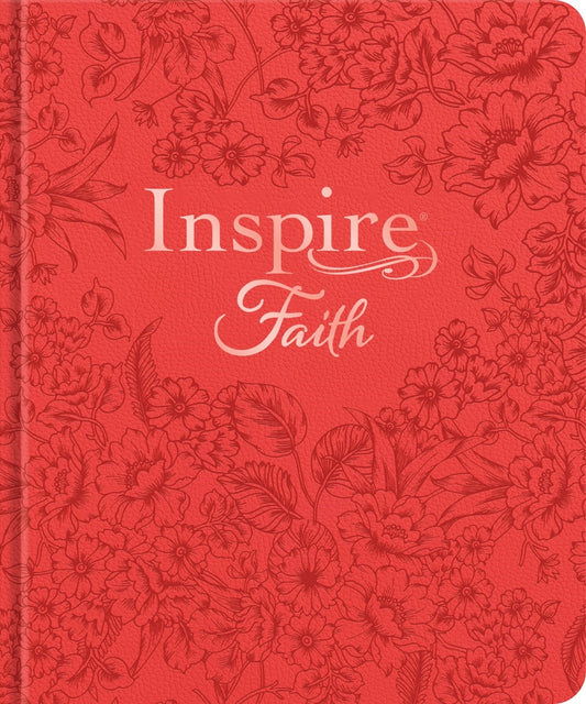 NLT Inspire Faith Bible  Filament Enabled-Coral Blooms Hardcover LeatherLike