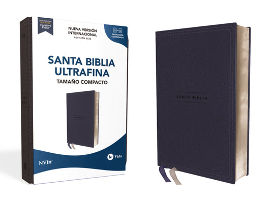 NVI Ultrathin Compact Bible-(Santa Biblia  Texto revisado 2022  Ultrafina  Tamano Compacto)-Navy Blue Leathersoft