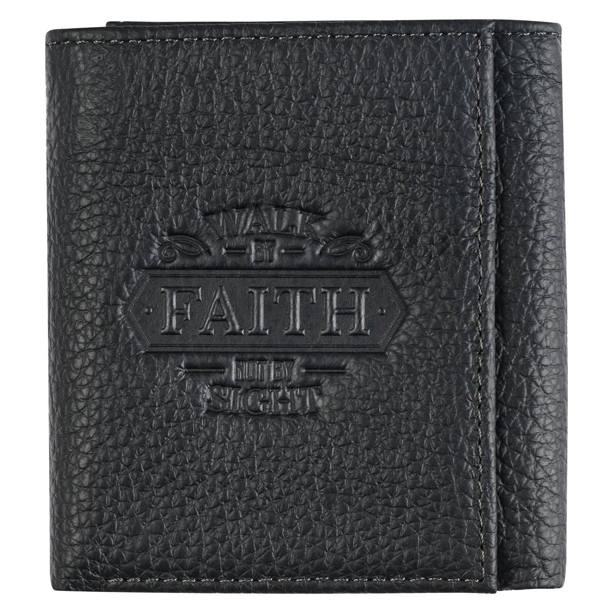 Wallet-Full Grain For Men: Walk by Faith-2 Corinthians 5:7