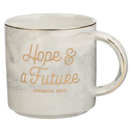 Mug-Hope & A Future (Jeremiah 29:11)-Gray Marbled (MUG930)