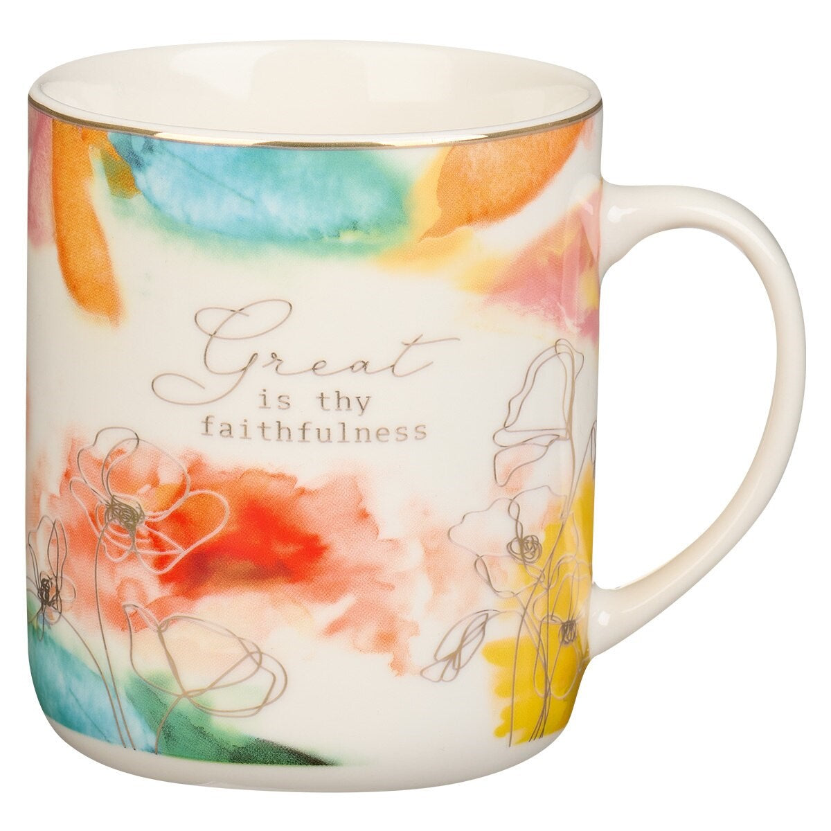 Mug-Great Is Thy Faithfulness-Pastel Meadow (14 Oz) (MUG943)