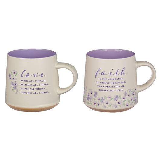 Mug Set-Faith And Love w/Scripture (Set Of 2) (MUGS32)