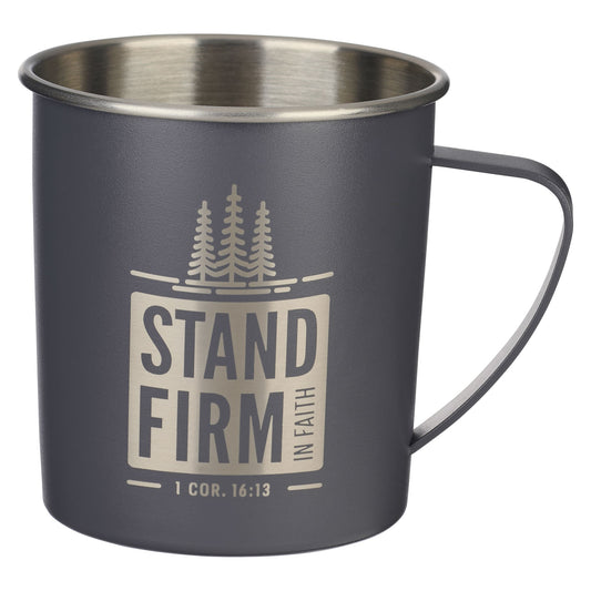 Travel Mug-Stand Firm-1 Corinthians 16:13 w/Handle (Stainless)