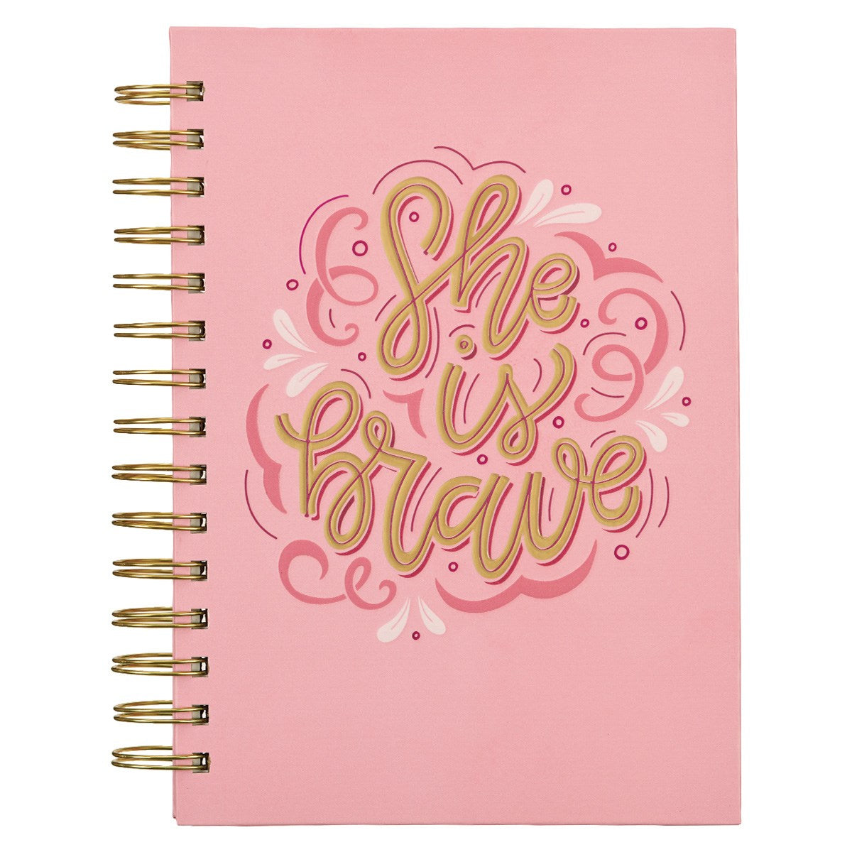 Journal-Wirebound-She Is Brave-Pink