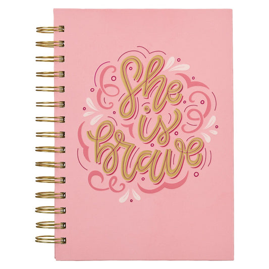 Journal-Wirebound-She Is Brave-Pink