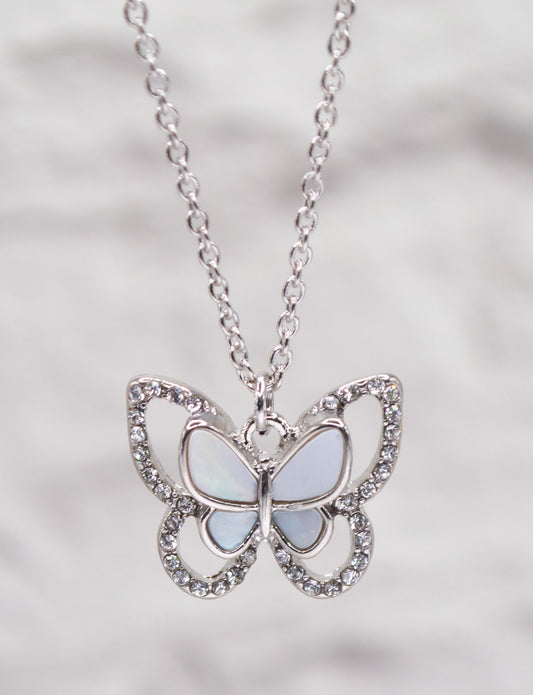 Necklace-Eden Merry-Butterfly-White Abalone