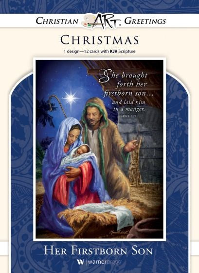Card-Boxed-His Firstborn Son Solid Pack (Luke 2:7  KJV) (Box Of 12)