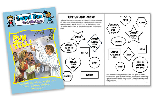 Run And Tell! Activity Book (Gospel Fun For Little Ones) (Pack Of 12)