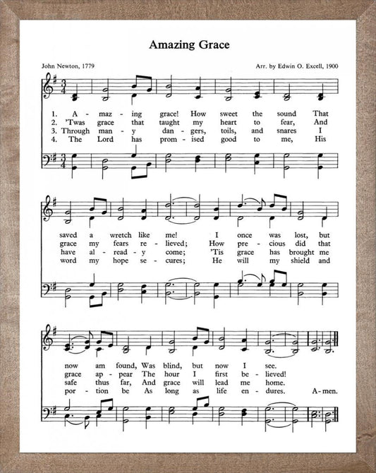 Framed Art-Amazing Grace (11 X 14) (Hymn Art)