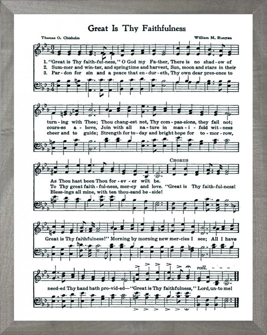 Framed Art-Great Is Thy Faithfulness (11 X 14) (Hymn Art)