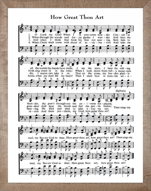 Framed Art-How Great Thou Art (11 X 14) (Hymn Art)