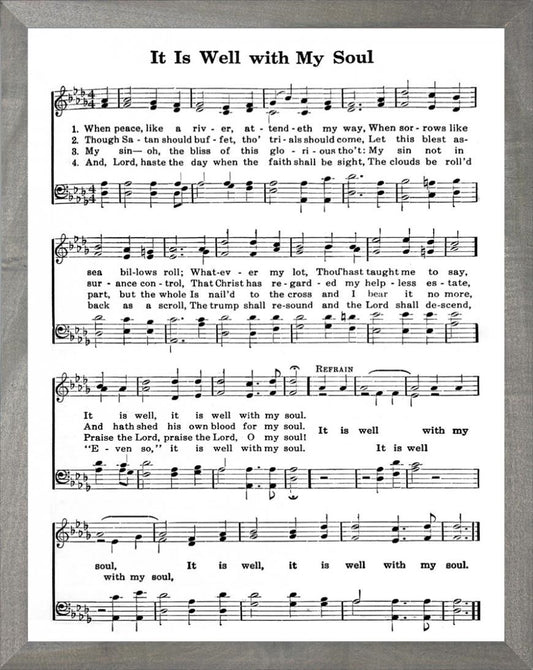 Framed Art-It Is Well With My Soul (11 X 14) (Hymn Art)
